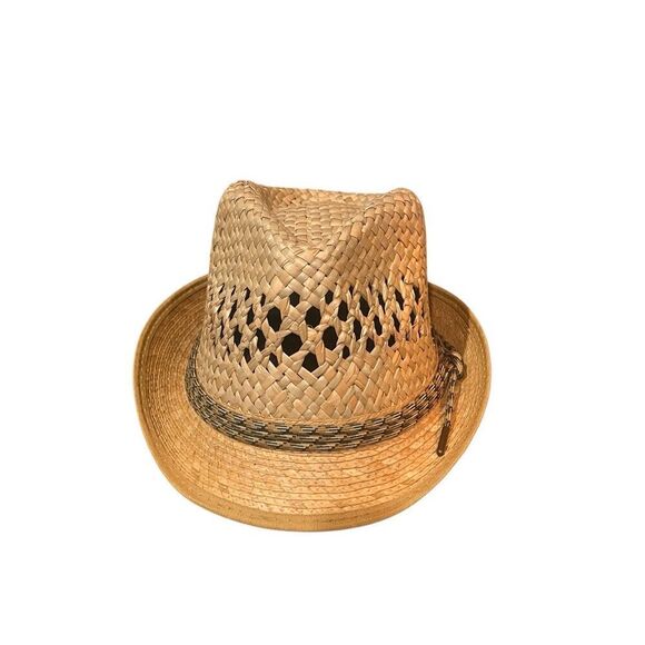 Tidal Tom NWOT Men's Straw Fedora Sun Hat UPF 50+ Size ML - Picture 2 of 5